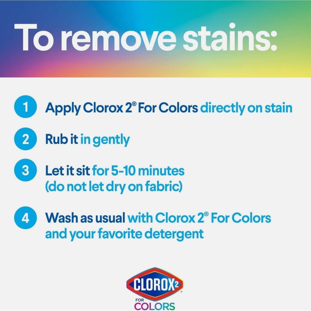 2X Clorox2 Colors Stain Remover Laundry , Original, 22 oz ea Color Booster - Picture 3 of 7
